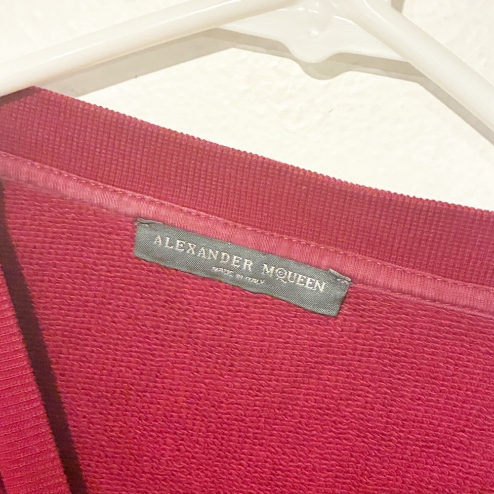 Alexander‎ McQueen Red Paint Drip Graphic Sweatshirt Pullover Size 36 - Picture 4 of 6